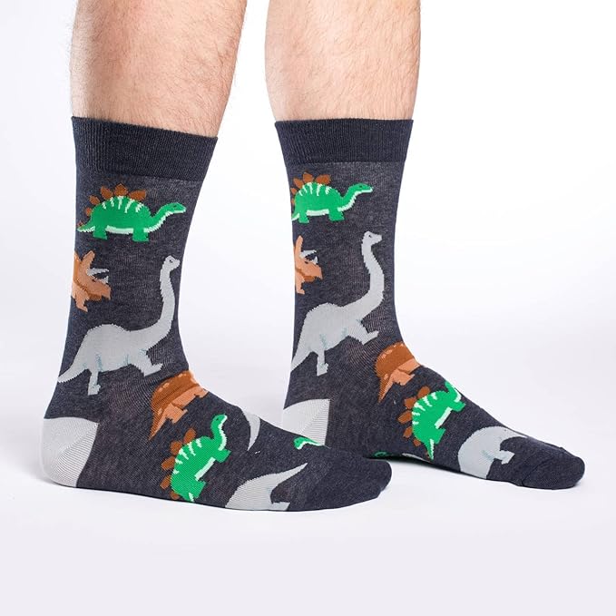 Good Luck Sock Men's Dinosaur Socks, Adult
