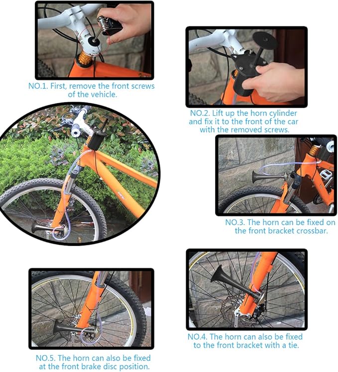 Bike Horn, Metal Classic Air Horns Loud Sounds Bicycle Horn,Bicycle Accessories， for Any Vehicles as Golf Carts, Boats, RV's, Bicycles, Motorcycles