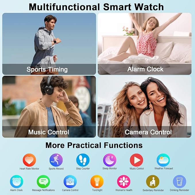 GPS Smart Watch (Answer/Make Calls), 2.06" Smartwatch for Women with Sleep Heart Rate Step SpO2 Monitor, Voice Assistant, IP68 Waterproof Activity Tracker, 100+ Sport Modes Fitness for Android/iPhone