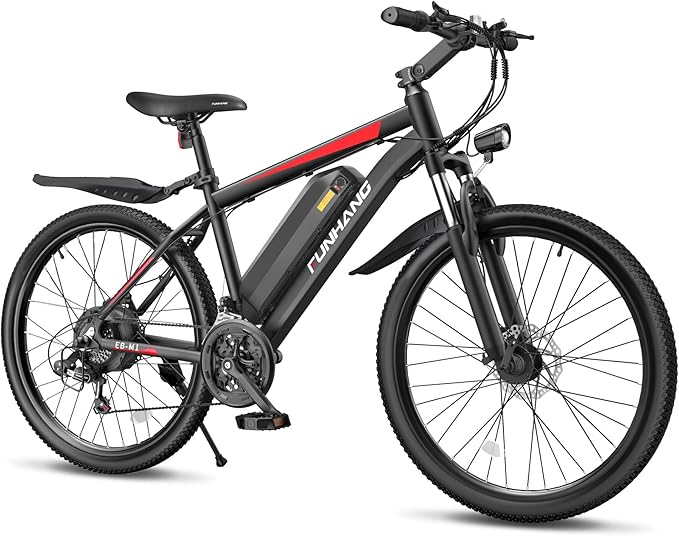 Electric Bike for Adults, 1000W Peak Ebike, 50Miles 21.7MPH Electric Mountain Bike, 26" Adult Electric Bicycle with 48V Removable Battery, Fenders,7 Speed, Front Suspension, UL 2849 Certified