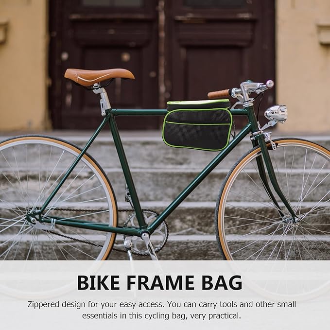 BESPORTBLE Bike Frame Bag and Handlebar Pouch Waterproof Pu Material Large Capacity 6.2-inch Bike Top Tube Storage Bag for Cycling Accessories