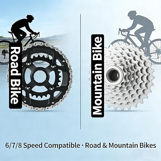 6/7/8 Speed Bike Chain 116 Links, 1/2" x 3/32" for Shimano SRAM Campagnolo, Rust-Proof Wear-Resistant Bicycle Chain for Road Mountain MTB BMX E-Bike