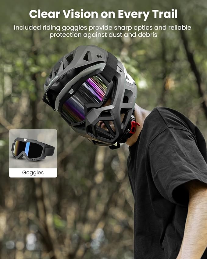 ILM Full Face Mountain Bike Helmet ASTM CPSC Adult with Adjustable Visor for MTB BMX Model HT58
