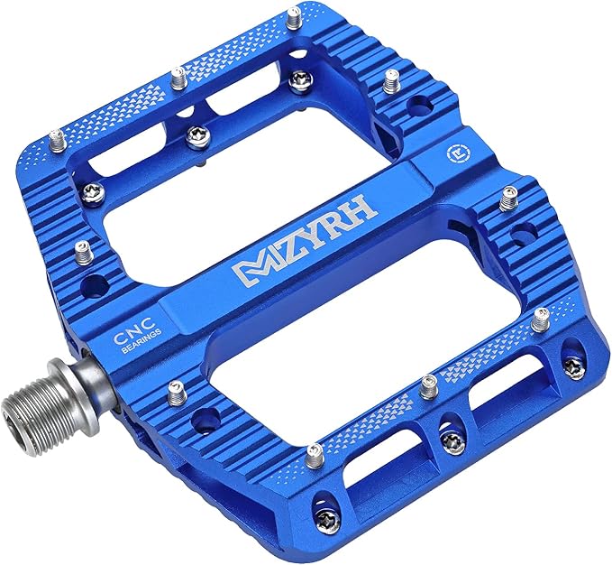 MZYRH Road/Mountain Bike Pedals MTB Pedals Bicycle Flat Pedals 3 Bearings 9/16” Aluminum Alloy Bicycle Platform Pedals for BMX MTB