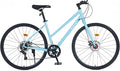 7 Speeds Road Bike Hybrid Bike for Men and Women, 700C Wheels Racing Bicycle, Commuter Bicycle,City Bicycles，Double Disc Brakes,Commuting Cycle，Multiple Colors