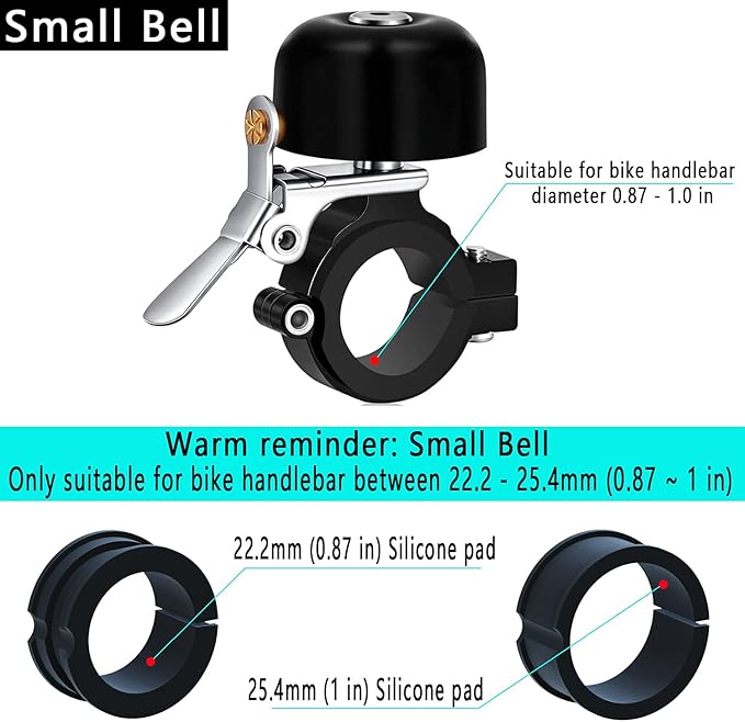 Greallthy Bike Bell Classic Brass Bicycle Bell,Bike Bells for Adults Kids, Loud Retro Bell for Road & Mountain Bikes, Universal Handlebar Fit