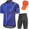 Lixada Men's Cycling Jersey Short Sleeve with Padded Shorts Quick-Dry Summer Short Bike Clothing Bicycle Shirts Pants Set
