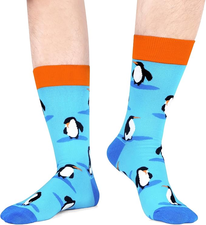 WeciBor Men's Dress Funny Crazy Colorful Novelty Combed Cotton Crew Socks 12 Pack - Size 7-10/10-13/13-15