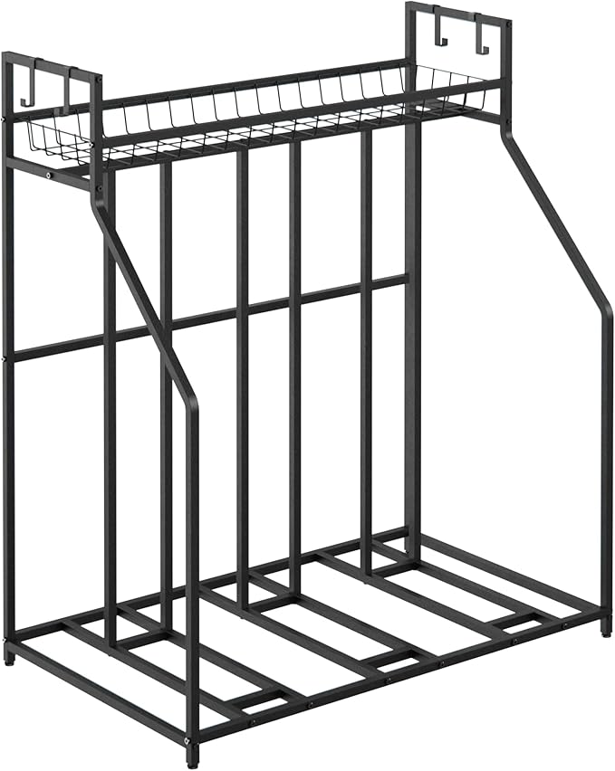 ClosetMaid ProGarage Bike Stand Rack with Storage Shelf and 4 Hooks for 3 Bicycles, Adult or Kids, Black