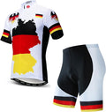 Hotlion Men's Cycling Jersey Sets Gel Pad Summer Bike Clothing Suit Breathable Bike Clothes with 3 Rear Pockets