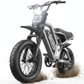 Electric Dirt Bike for Adults, 1500W-3000W Peak Ebike, 16"/20" Fat Tire All-Terrain E-Bike, Dual Suspension Off-Road Racing Machine for Camping & RV Travel, 48V/52V, UL 2849 Certified