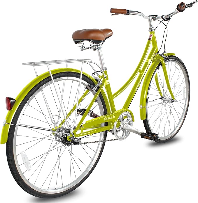 Tracer Osaka Hybrid Bikes, Steel Frame, Shimano Nexus Inter 3/7 Speed, Brown Seat Brown Grips, Road Bike, City Bike, Multiple Colors