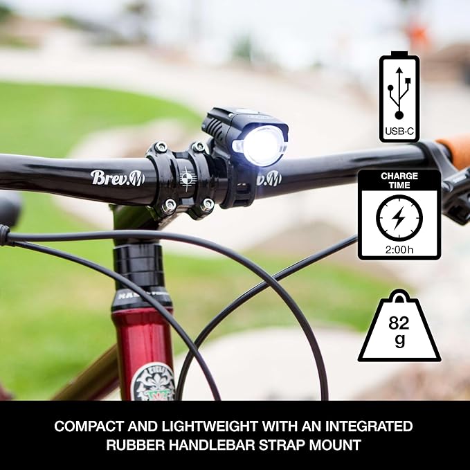 NiteRider Swift 450 + Vmax+ 180 Front & Rear Bike Light Combo 450 Lumen Front & 180 Lumen Rear Lights USB-C Rechargeable Lightweight IP64 12 Total Modes for Bike Safety Commuting Bicycle Night Riding