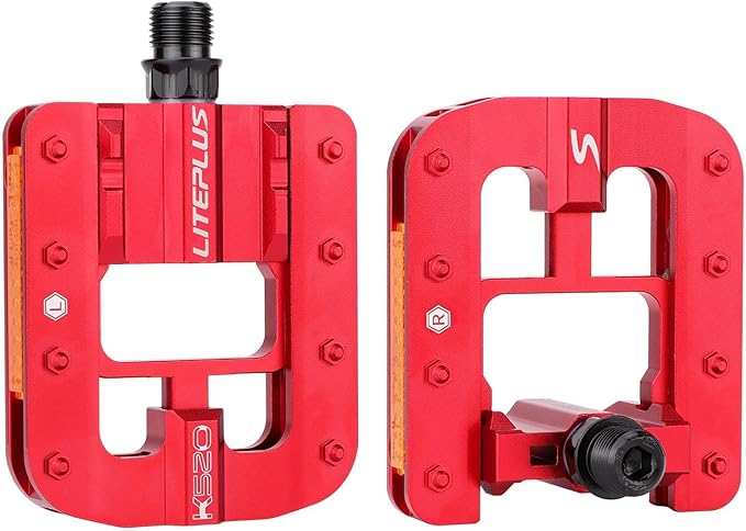 Mountain Bike Pedals- Aluminum Alloy Road Bike Pedals- Folding Mountain Bike Pedals- Anti- Skid Nails Bicycle Pedals- Universal Fit Fooker Pedals 9/16" Compatible