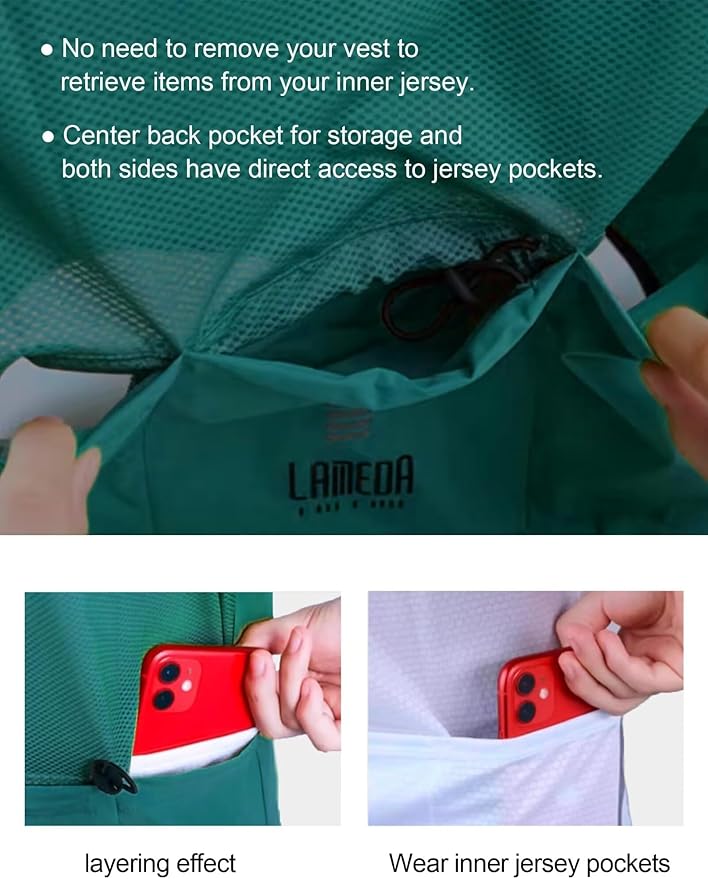 LAMEDA Cycling Jacket for Men Women, Windproof Lightweight Packable Cycling Windbreaker Bicycle Clothing Jacket