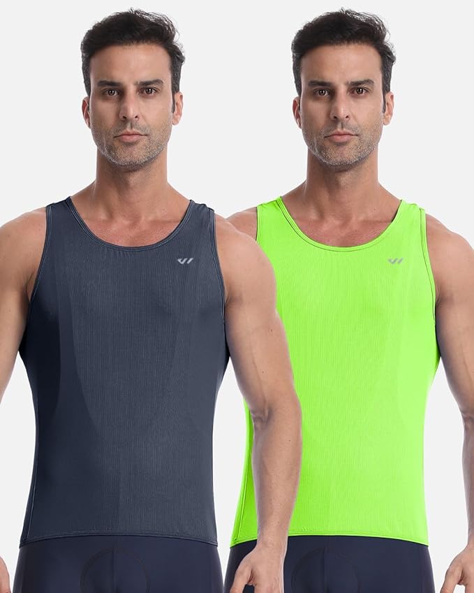 Lo.gas Sleeveless Cycling Jersey Men, Biking Base Layer Breathable and Lightweight with Back Pocket Sports Vest