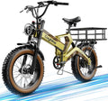 2000W/3000W Peak Motor Electric Bike for Adults, 48V/52V 25AH/30AH Battery Full Suspension Foldable Ebike, 20"x4.0" Fat Tires 35MPH Dirt Bike, 100/120 Miles Hydraulic Brake Magnesium Alloy Motorcycle