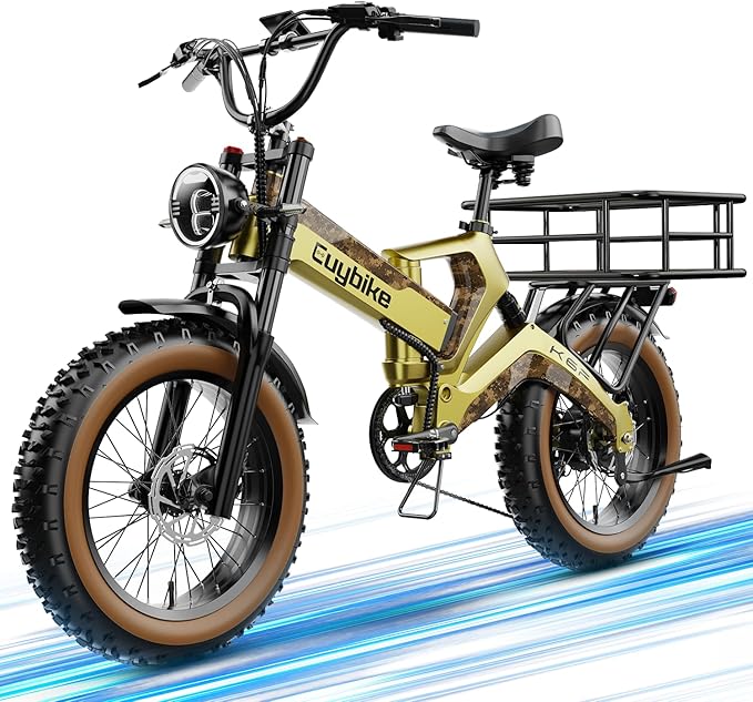 2000W/3000W Peak Motor Electric Bike for Adults, 48V/52V 25AH/30AH Battery Full Suspension Foldable Ebike, 20"x4.0" Fat Tires 35MPH Dirt Bike, 100/120 Miles Hydraulic Brake Magnesium Alloy Motorcycle