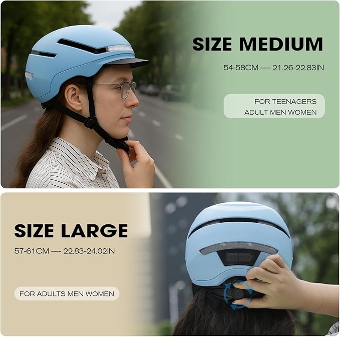 Shinmax Bike Helmet with Turn Signals, NTA Certified up to 45km/h, Bicycle Helmet for Men Women with USB Rechargeable Rear Light, Viser, Cycling Helmet for E-Bike & S-Pedelec,Scooter, Commuter, Adults