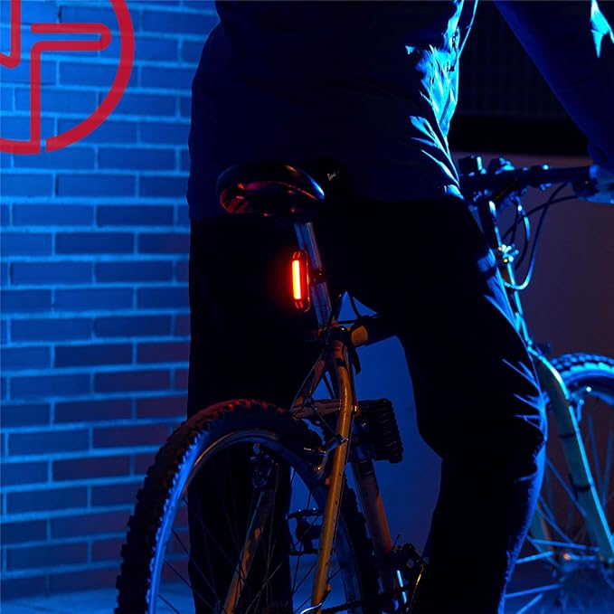 LINE-120 Front & Rear Bike or Skateboard Lights – USB Rechargeable LED Headlight & Taillight Set – Accessories for Bicycle, Longboard & Skateboard Safety