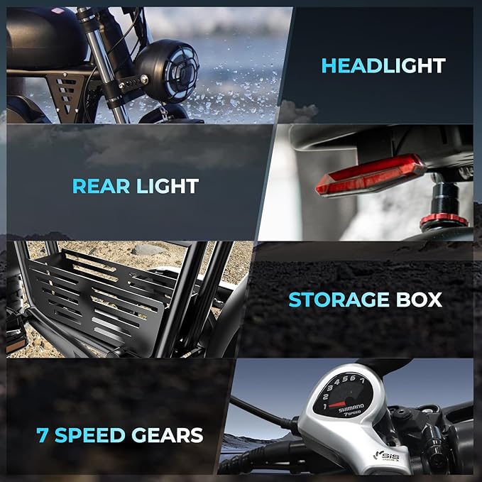 T73 Series Electric Bike for Adults,1000W/1500W/3000W Motor,30/33/37.5MPH 34-120 Miles,48V15.6/41.6 AH Electric Bikes,20 * 4 Fat Tire Ebike Hydraulic Brake Full Suspension Off-Road Riding