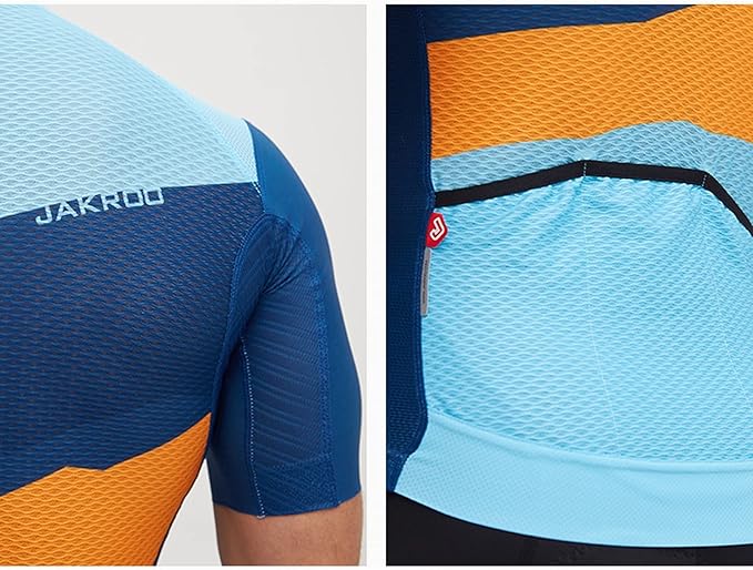 Men's Cycling Clothes Men's Cycling Jersey Breathable Mesh Structure Fabric Short Sleeves Mountain Bike Shirt MTB Top for Spring and Summer Men's Cycling Clothing(Large)