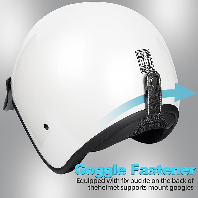 3/4 Open Face Retro Motorcycle Helmet Vintage Helmet for Motorbike Casco, Moped, Cruiser, Bobber, and Chopper - DOT Approved