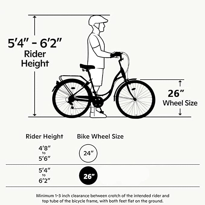 ZUKKA Beach Cruiser Bike for Women 24/26 Inch Ladies Bike 7 Speed Complete Cruiser Bikes with Dual V-Brake and Adjustable Seat, Adult City Bike for Women, Men, Multiple Colors