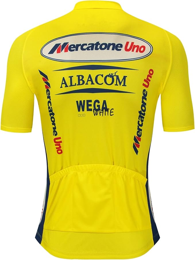 Marco Pantani Retro Team Mercatone Uno Cycling Jersey For Men, Summer Short Sleeve MTB Bike Clothing Bicycle Shirt