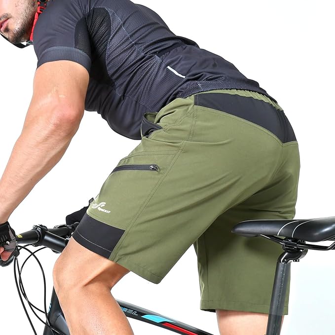 Sportneer Bike Shorts for Men: 3D Padded Lightweight Riding Biking Cycling Mountain Bike Shorts for Men with Zipper Pockets
