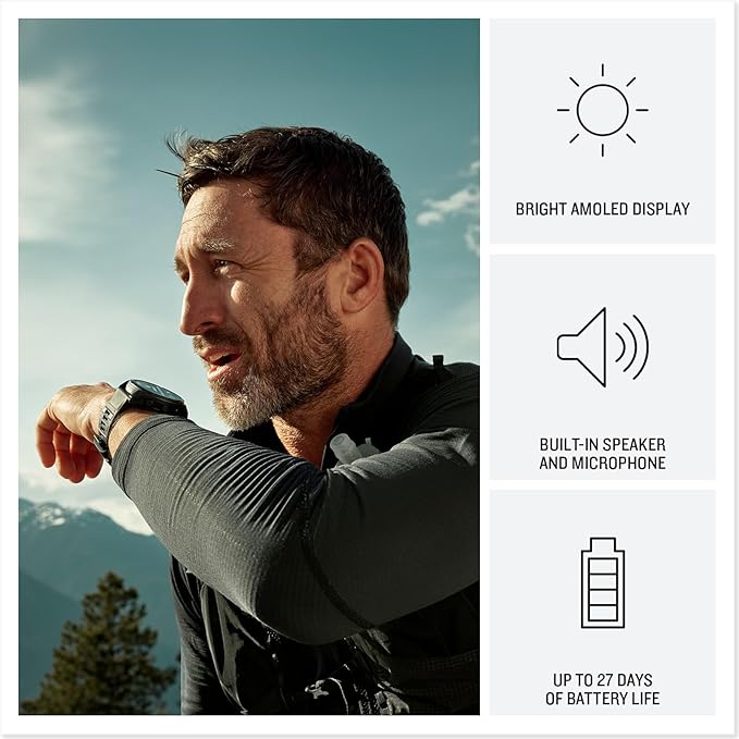PlayBetter Garmin Fenix 8 Pro AMOLED Sapphire (51mm, Carbon Gray DLC Titanium) Multisport GPS Smartwatch Bundle - 1.4” Touchscreen, inReach Technology Wireless Running Earbuds