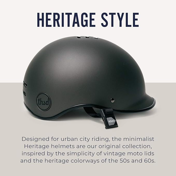 Thousand Heritage 1.0 Adult Bike Helmet; The Original Low Profile Retro Commuter Cycling Helmet Safety Certified for Bicycle Skateboard Skating Roller Skates; for Men & Women