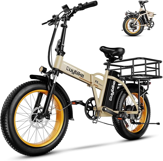 1000W Folding Electric Bike,48V 20AH Removable Battery E Bike,30+MPH,80 Miles Max Range Electric Bike for Adults,20" Fat Tire Foldable ebike,Adult Electric Bicycle for Commute Beach Snow