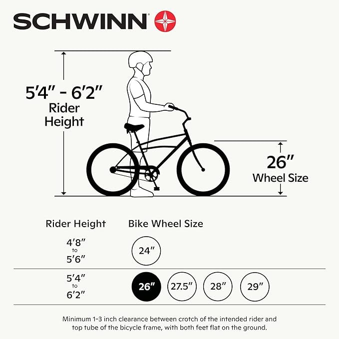 Schwinn Sanctuary 7 Cruiser Bike, 26 Inch Bike for Women and Men, 7-Speed Beach Cruiser Bicycle, Linear Pull Brakes, Comfortable Padded Seat, Upright Riding Position, Adult Bicycle