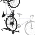 Japard Vertical Bike Stand with Wheels, Freestanding Indoor Bike Storage Rack Upright Bicycle Floor Stand with Adjustable Height for Garage - Wheels Sizes up to 29”
