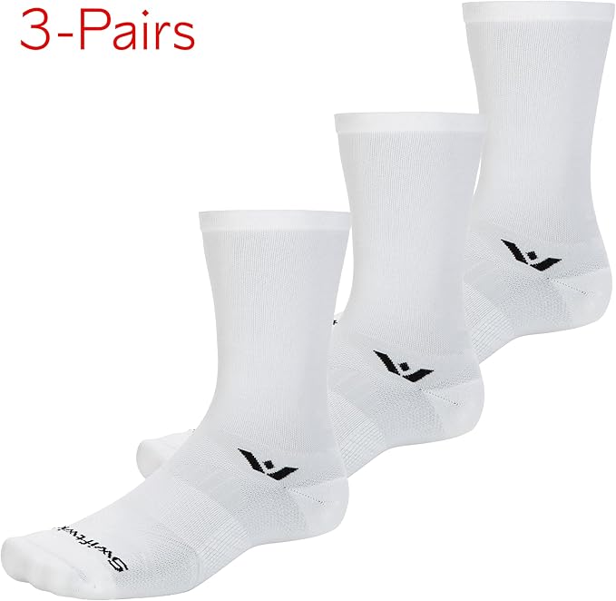 Swiftwick- ASPIRE Crew Cycling Socks, Firm Compression Fit, Moisture Wicking