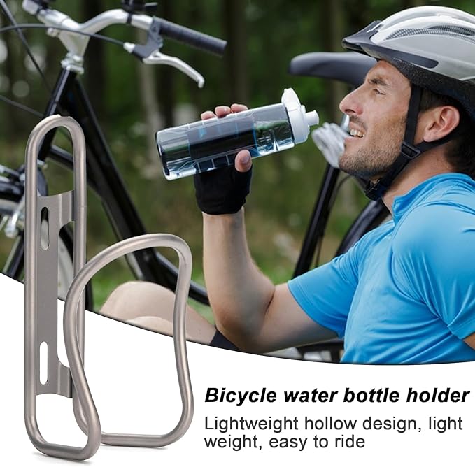 Bike Water Bottle Holder, Lightweight Titanium Alloy Bicycle Mount Cage Rack, Easy Installation, Universal Water Bottle Cage for Road, Mountain Bikes (B)