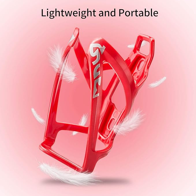 Bike Water Bottle Cage, Universal Bike Water Drink Holder, Durable Ultralight Plastic Water Bottle Holder for Bicycle, Cycling Bottle Cages for MTB, Road Bike, Mountain Bikes, 2 Pack - Red