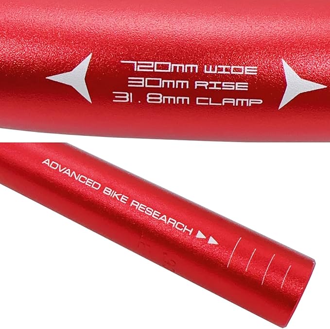 MTB Mountain Bike Handlebar, Aluminum Alloy MTB Handlebar, 31.8mm Diameter, 720mm Wide Bicycle Bar(25° Handlebar 720mm) (Red)