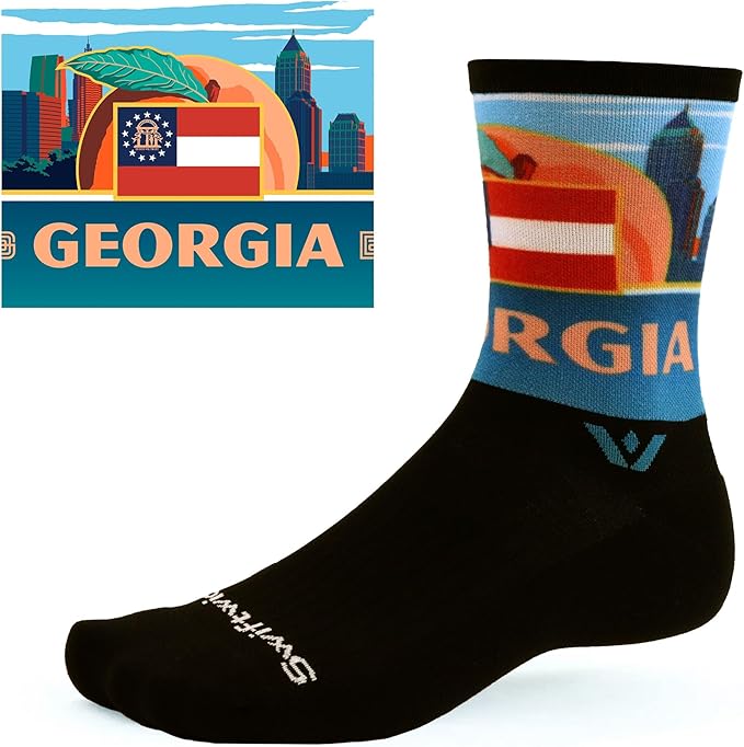 Swiftwick VISION IMPRESSION Crew, National Parks/States Edition, Running, Hiking and Cycling Socks
