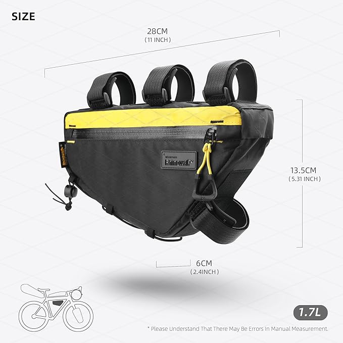 Rhinowalk Bike Frame Bag Waterproof Bike Triangle Bag Bicycle Pouch Under Tube Bag Professional Cycling Accessories