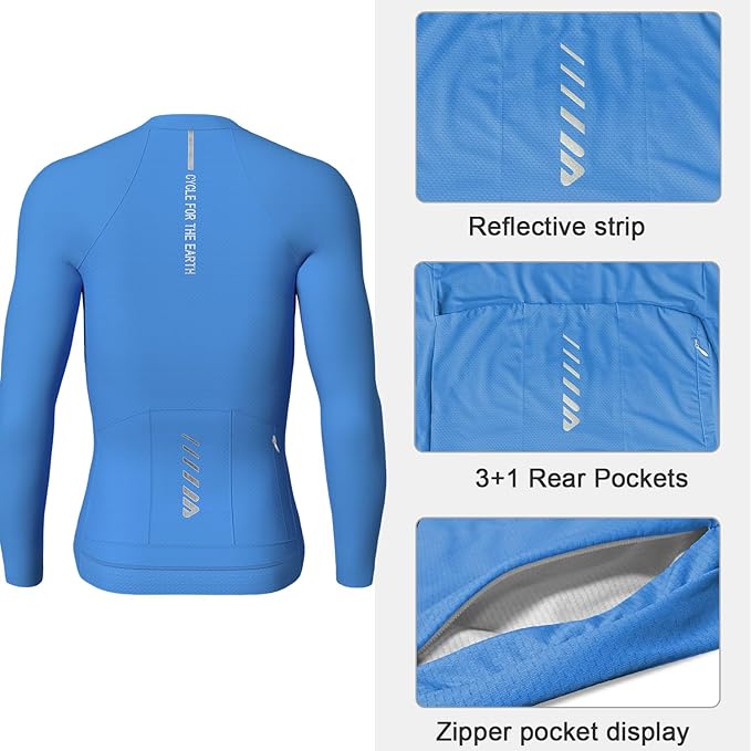 Lo.gas Cycling Jersey Men Short Sleeve, Road Bike Jerseys Full Zipper with Pockets, Bicycle Clothing Breathable Quick Dry