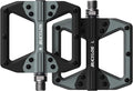 BUCKLOS MTB Flat Pedals Mountain Bike Pedals, 3 Bearings CNC Adult Road Bike Pedals, Bicycle Platform Aluminum Alloy Non-Slip Pedal for Gravel Bike/BMX 9/16"(Black)