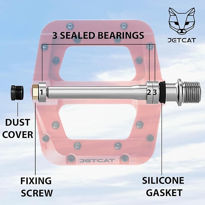 Mountain Bike Pedals Flat - MTB Pedals Flat, Bicycle Pedals for BMX/MTN/Road/Gravel/EBike, BMX Pedals, Platform Pedals, Adults & Kids Bike Replacement Upgrades Parts 9/16