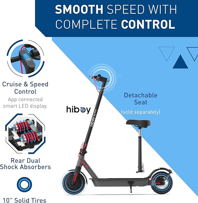 Hiboy S2 Pro/X300 Electric Scooter, 500W Motor, 10"/12" Tires, 25/38 Miles Range E Scooter, 19/23 Mph Folding Commuter Electric Scooter for Adults