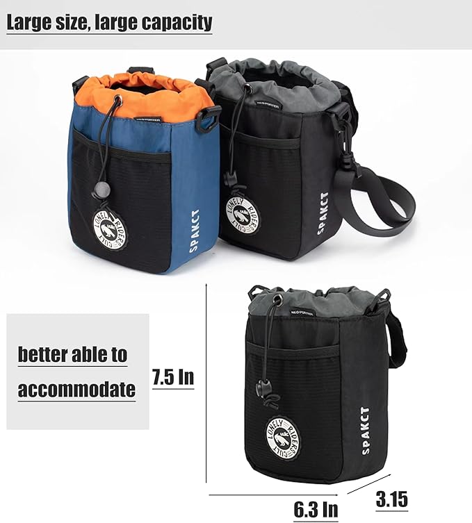 Bike Cup Holder,Bike Stem Bag,Bike Water Bottle Holder,Bike Handlebar Bag,Waterproof Bicycle Frame Bag,Bike Bags for Bicycles,Bike Feed Bag,Bike Snack Bag(Large blue)