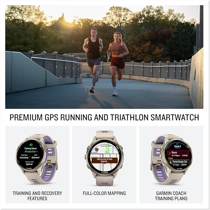 Garmin Forerunner 970 GPS Running Smartwatch, French Gray | Premium Training & Recovery, Sleep Coach, Heart Rate, Download Music, Up to 15 Day Battery | Signature Series Gift Bundle