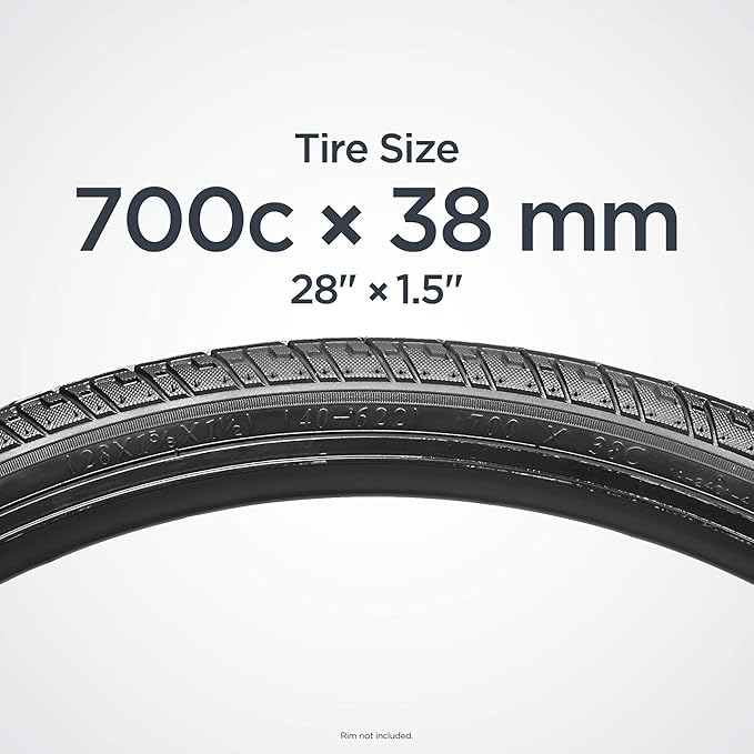 Schwinn Replacement Bike Tire, 700c x 38 Hybrid Bike Tire, Combination Tread, Puncture Guard, Fits Internal Rim Widths 17mm to 23mm, PSI Range 50 to 75