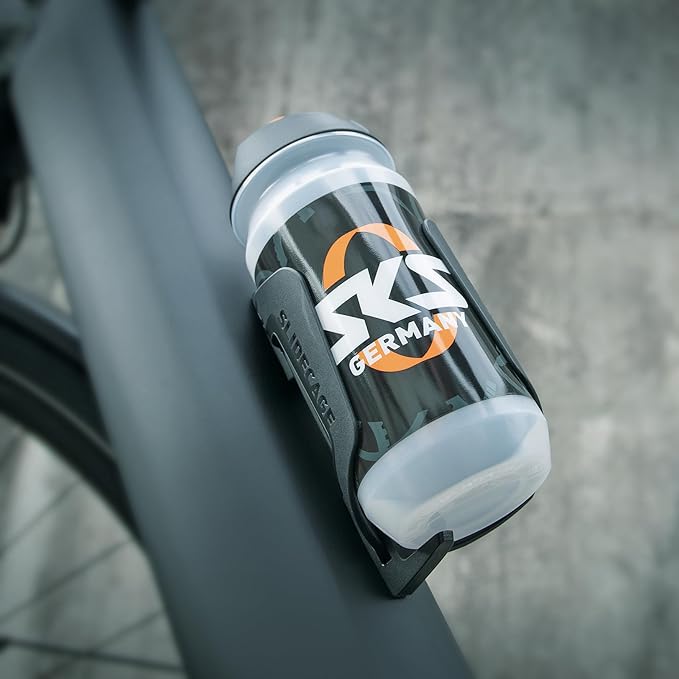 SKS Germany SLIDECAGE Side and Top Access Bicycle Bottle Cage - Modern Design - Fits All Bike Bottles, Ideal for Tight Frames, Black