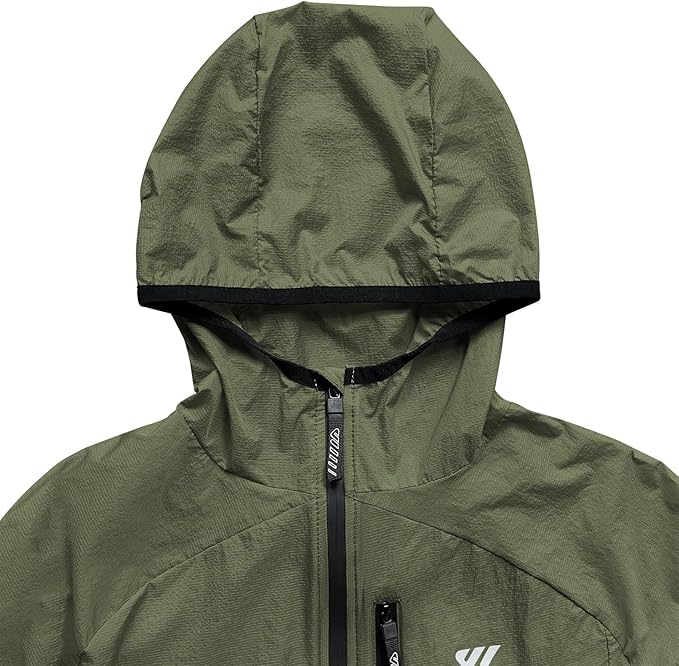 Wulibike Mens Windbreaker Jackets Lightweight men's cycling jacket with Hood Unisex Packable Golf Running Wind Breaker Jacket